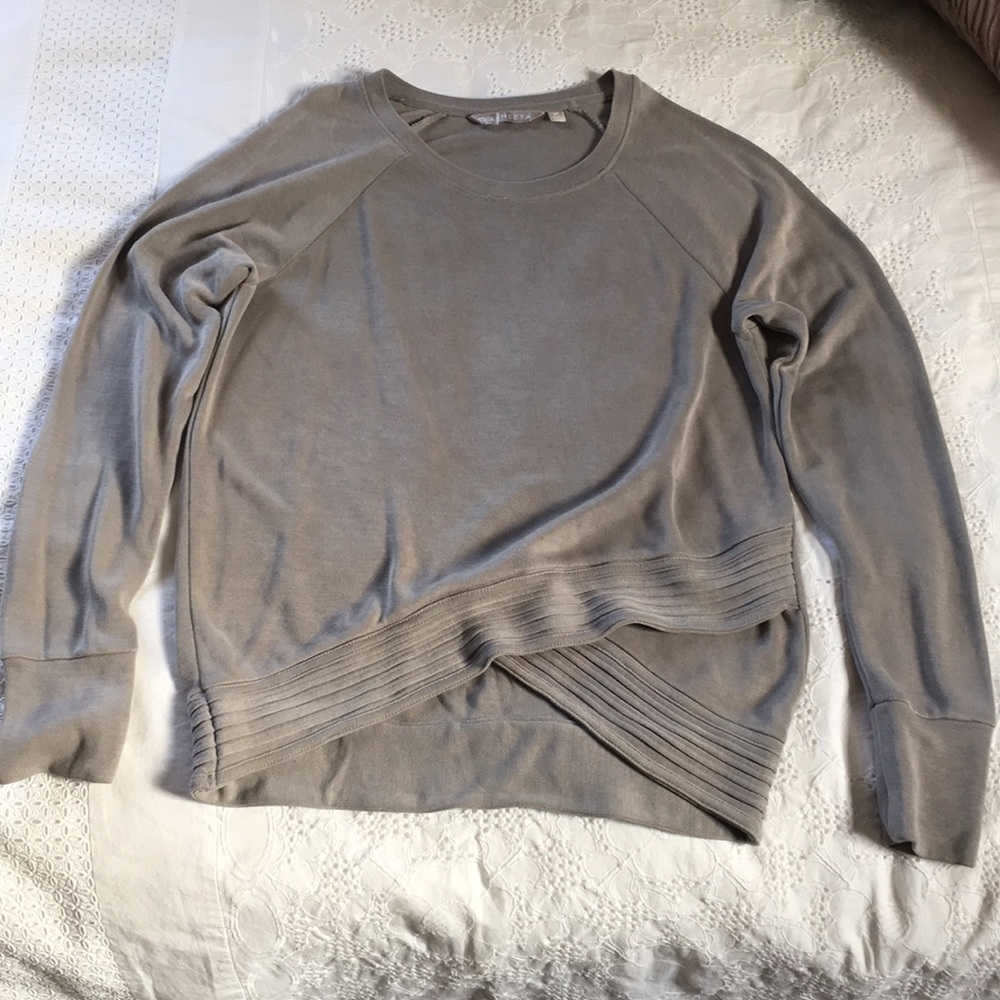 •Athleta Grey Serenity Criss Cross Sweatshirt•